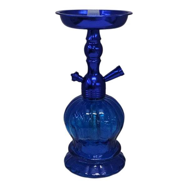 Colourful (10") -Round Base -1 Hose -Hookah Blue-Wee Shisha N Vape