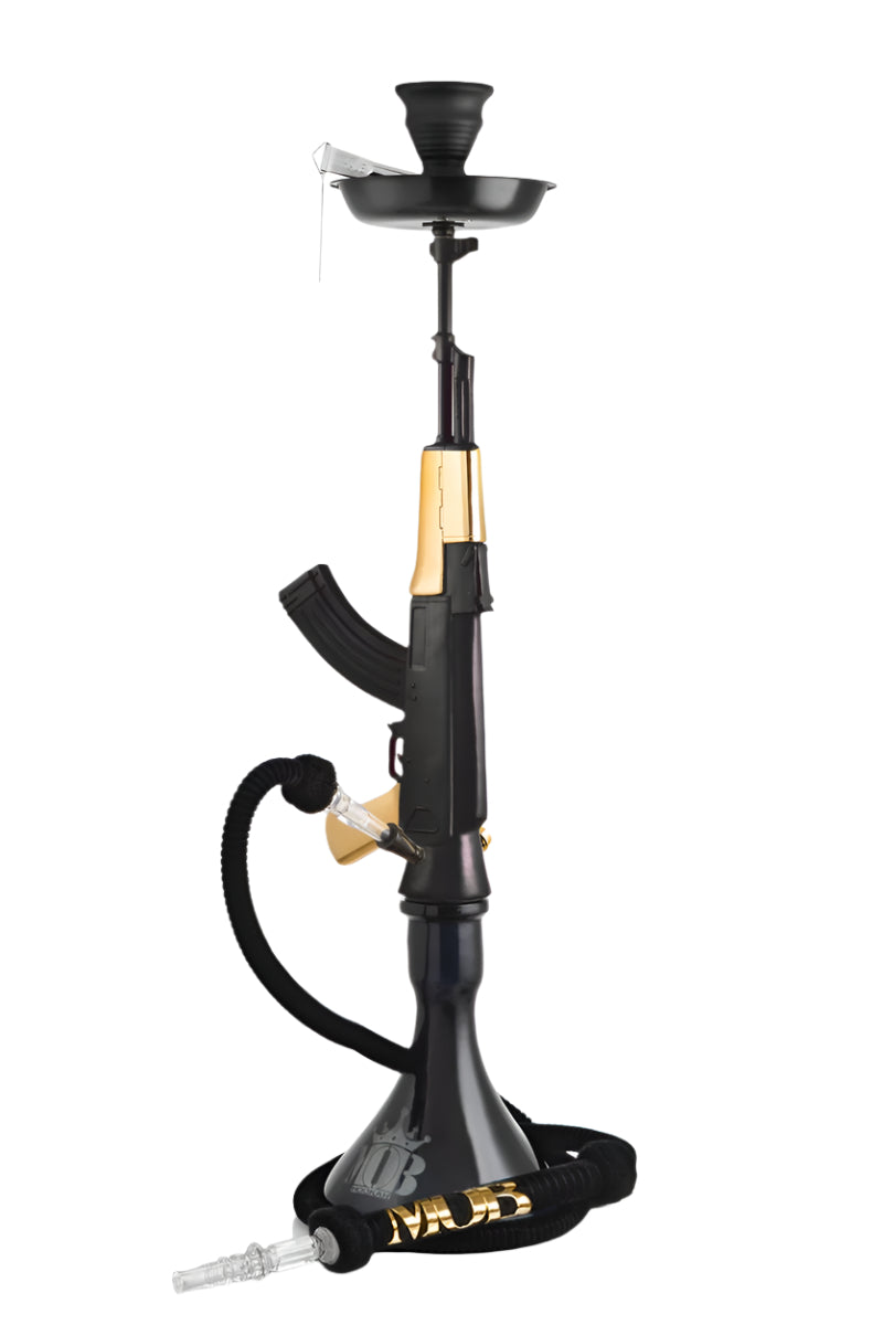 MOB AK-47 (31") -1 Hose Hookah - Black and Gold-Wee Shisha N Vape