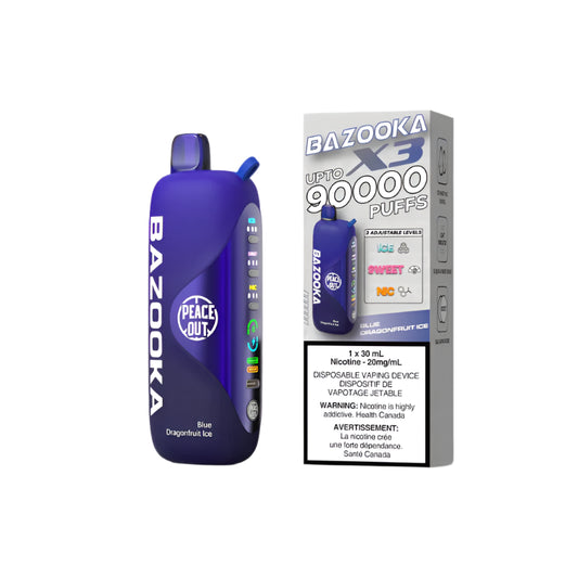 Bazooka Peace Out X3 90K Puffs - Blue Dragon Fruit Ice