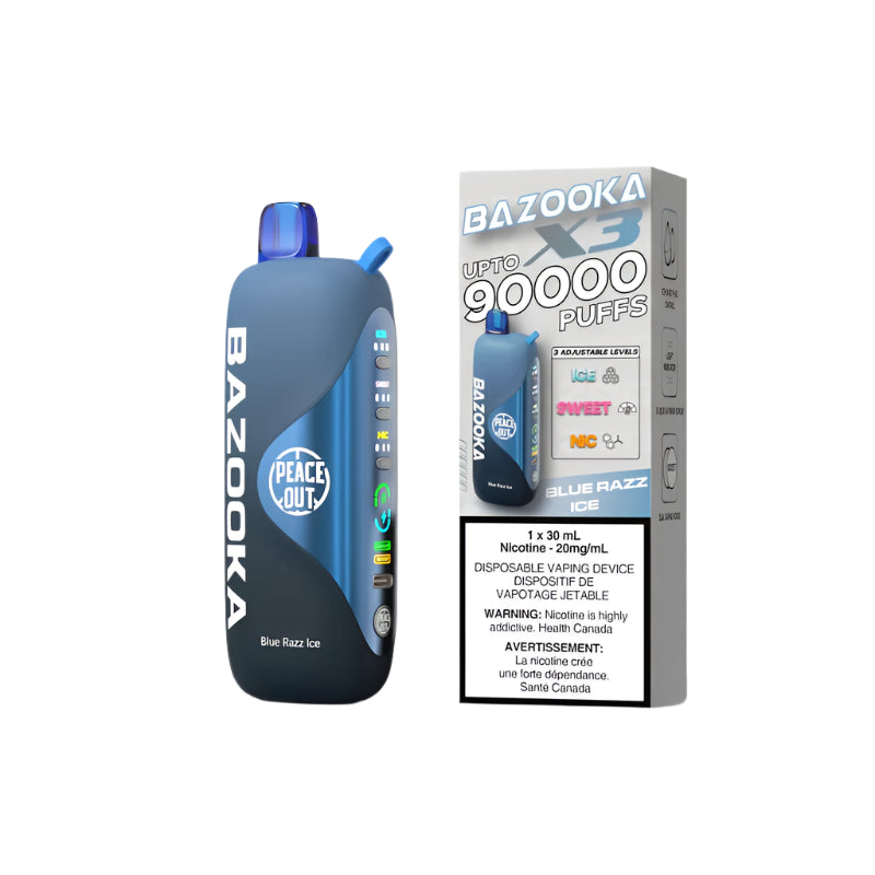 Bazooka Peace Out X3 90K Puffs - Blue Razz Ice