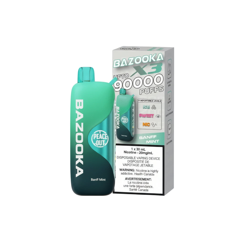 Bazooka Peace Out X3 90K Puffs - Banff Mint Disposable Vape