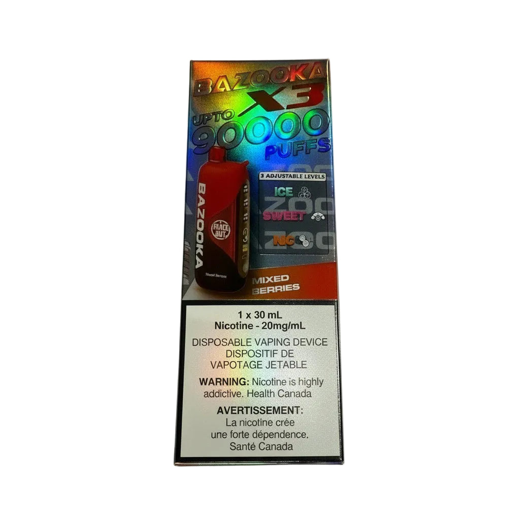 Bazooka Peace Out X3 90K Puffs - Mixed Berries - Wee Shisha N Vape