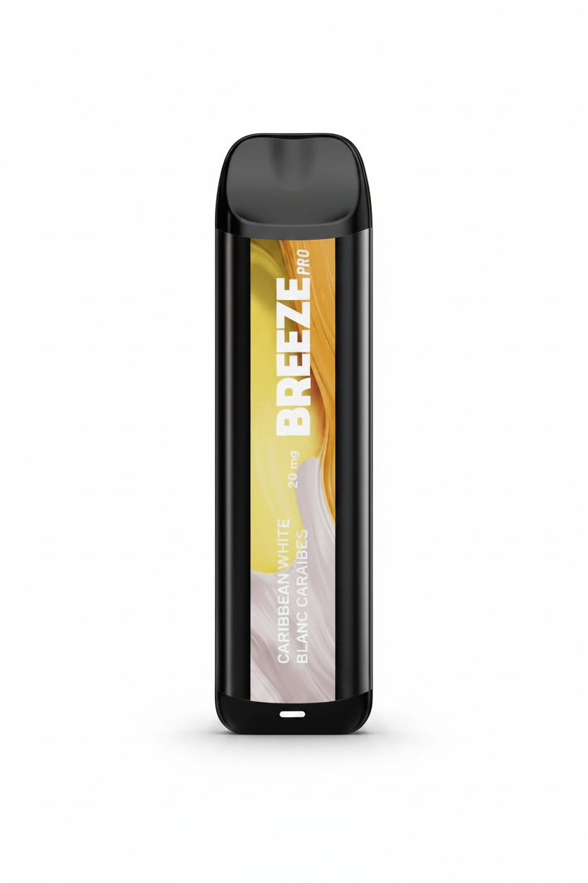 Vape device with 'Breeze Pro' branding on a white background