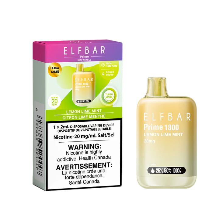 Elf Bar Prime 1800 - Lemon Lime Mint - Wee Shisha N Vape
