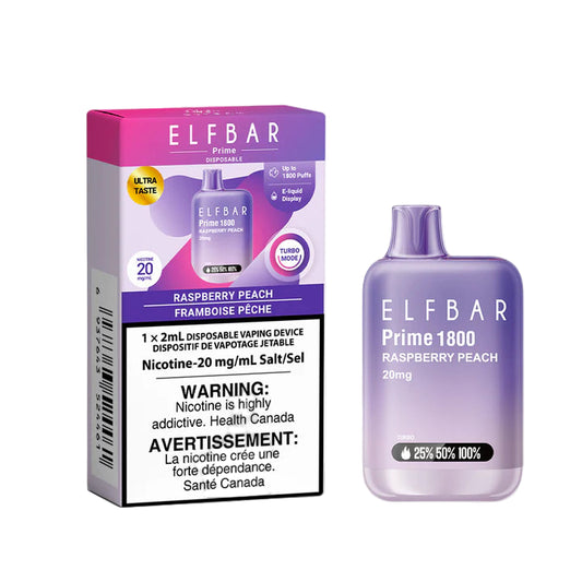 Elf Bar Prime 1800 - Raspberry Peach - Wee Shisha N Vape