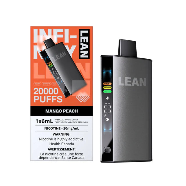 Infinity Lean 20k Puffs - Mango Peach | Disposable Vapes | Pick your Flavour 