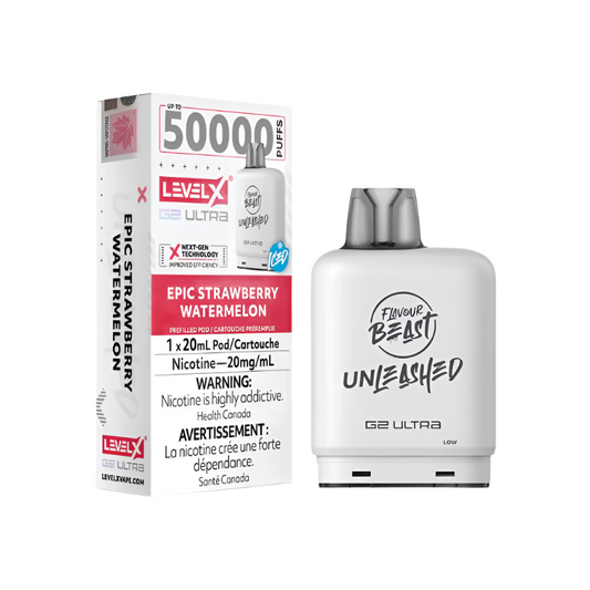 Flavour Beast Level X G2 Ultra Unleashed Pod 50K - Epic Strawberry Watermelon - Wee Shisha N Vape