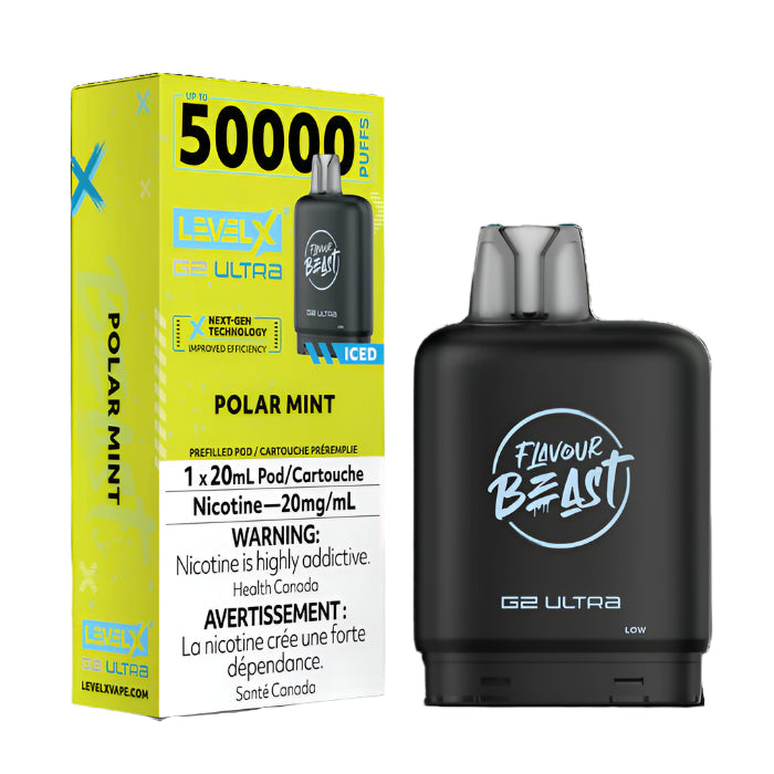 Flavour Beast Level X G2 Ultra Pod 50k - Polar Mint - Pods - Wee Shisha N Vape