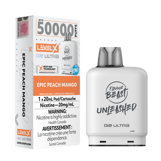 Flavour Beast Level X G2 Ultra Unleashed Pod 50K - Epic Peach Mango - Wee Shisha N Vape