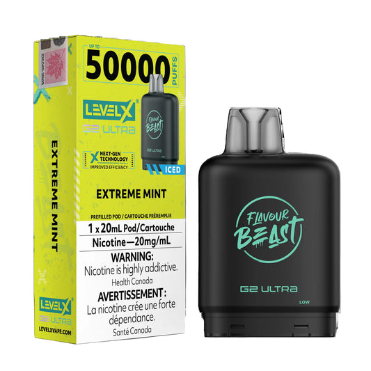 Flavour Beast Level X G2 Ultra Pod 50k - Extreme Mint - Wee Shisha N Vape