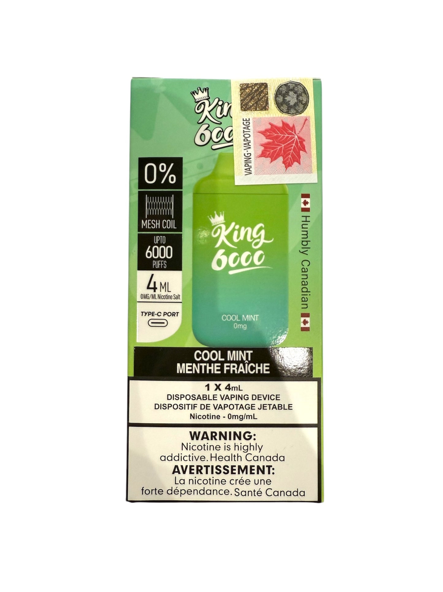 KING-6000Puffs-Nicfree-Cool Mint-Wee Shisha N Vape