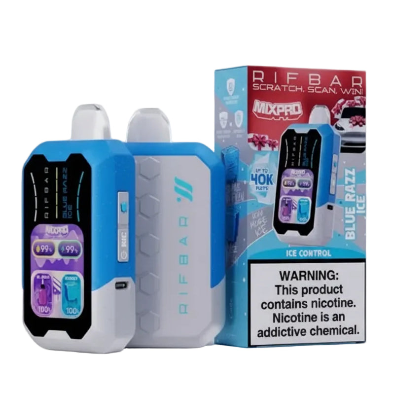 Rifbar vape device with packaging on a white background