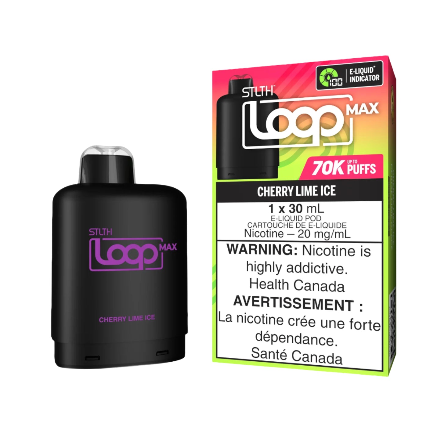 STLTH Loop Max Pod 70K Puffs - Cherry Lime Ice - Wee Shisha N Vape