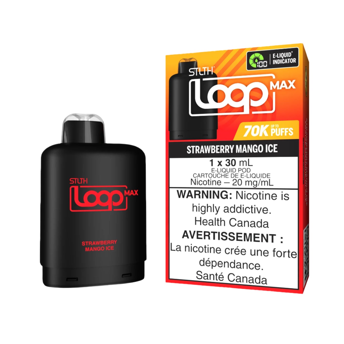 STLTH Loop Max Pod 70K Puffs - Strawberry Mango Ice - Wee Shisha N Vape