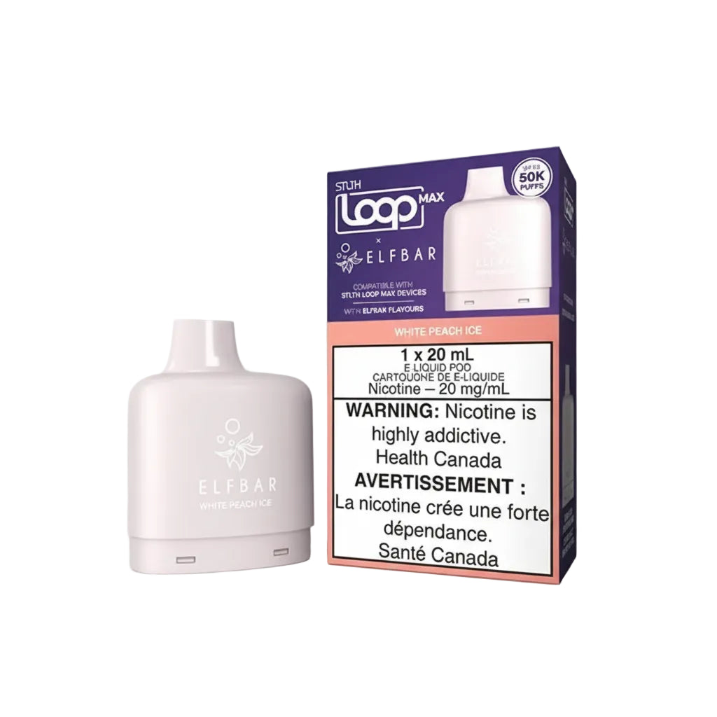 STLTH Loop Max 50k Elfbar Pod - White Peach Ice - Wee Shisha N Vape