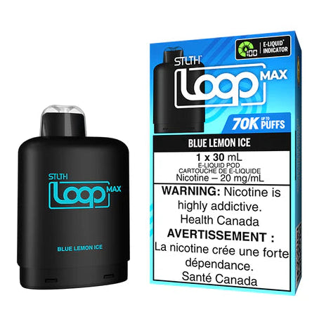 STlTH Loop Max vape pod and packaging on a white background