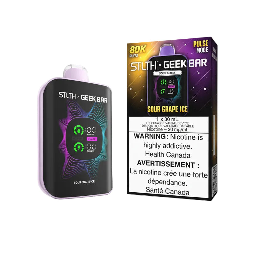 STLTH x Geek Bar 80k - Sour Grape Ice - Disposable Vape - Wee Shisha N Vape