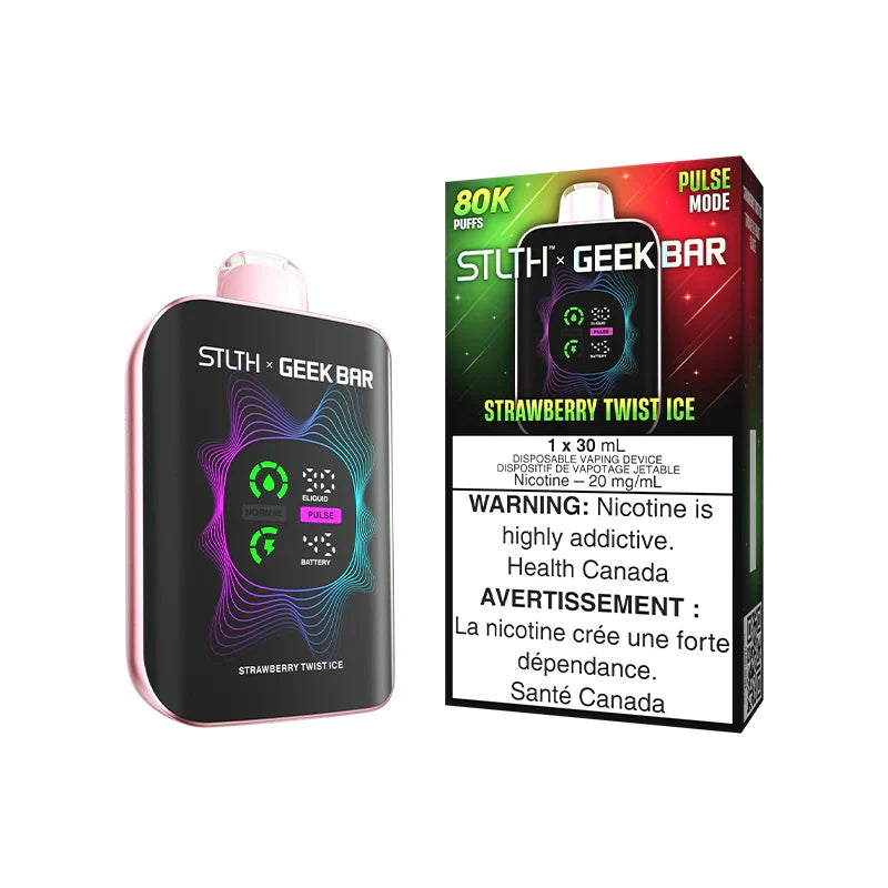 STLTH Geek Bar vape device and packaging on a white background