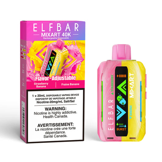 Elfbar MixArt 40k - Strawberry Banana - Wee Shisha N Vape