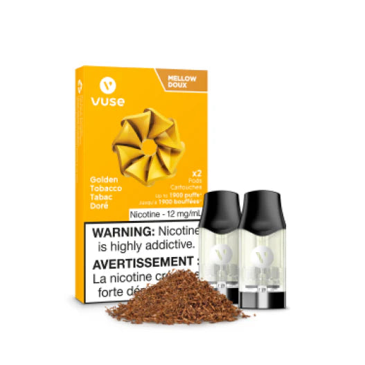 Vuse Pod - Golden Tobacco (12mg) Vape Pods | Choose your Flavour | Wee Shisha N Vape Vuse Pod - Golden Tobacco (12mg) Vape Pods | Choose your Flavour | Wee Shisha N Vape