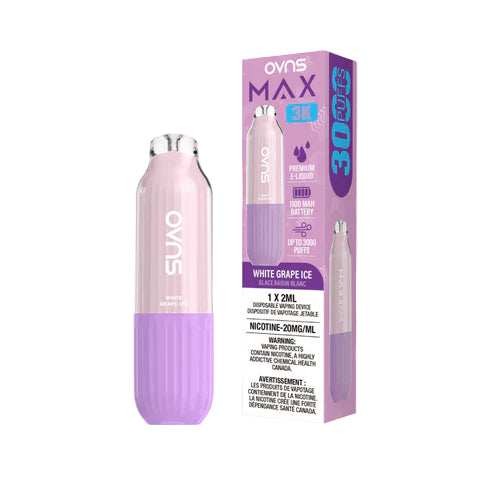 OVNS Max 3K - White Grape Ice - Wee Shisha N Vape