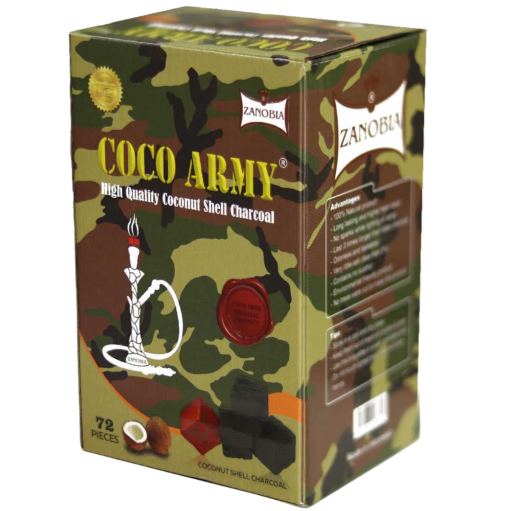 Coco Army Charcoal - 72 Pc - Wee Shisha N Vape