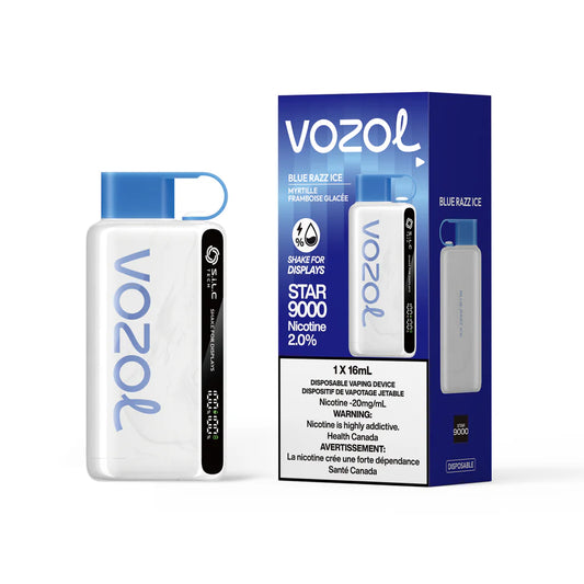 Vozol Star 9000 - Blue Razz Ice - Disposable - Wee Shisha N Vape