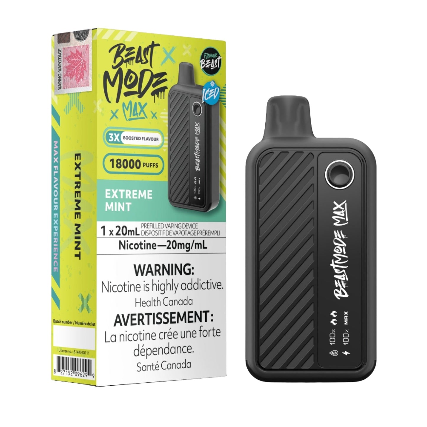 Flavour Beast Beast Mode Max 18000 - Extreme Mint Iced - Disposable - Wee Shisha N Vape