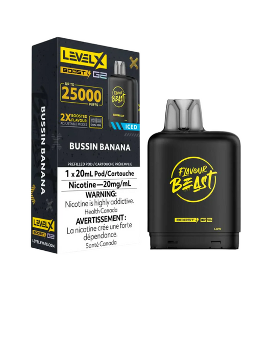 Flavour Beast Level X Boost G2 25K - Bussin Banana - Wee Shisha N  Vape