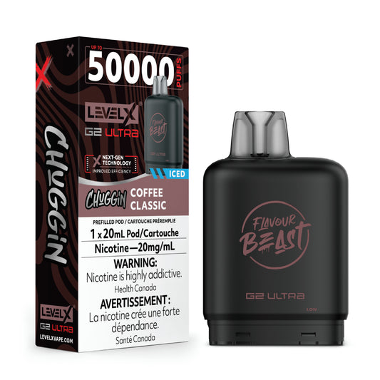 Flavour Beast Level X G2 Ultra Pod 50k - Chuggin Coffee Classic - Wee Shisha N Vape