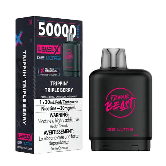 Flavour Beast Level X G2 Ultra Pod 50k - Trippin' Triple Berry - Wee Shisha N Vape