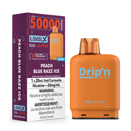 Drip'n Level X G2 Ultra Pod 50K - Peach Blue Razz Ice - Wee Shisha N Vape