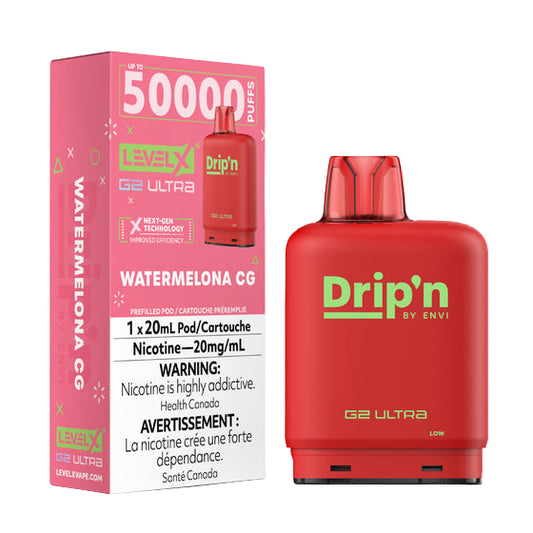 Drip'n Level X G2 Ultra Pod 50K - Watermelona CG - Wee Shisha N Vape