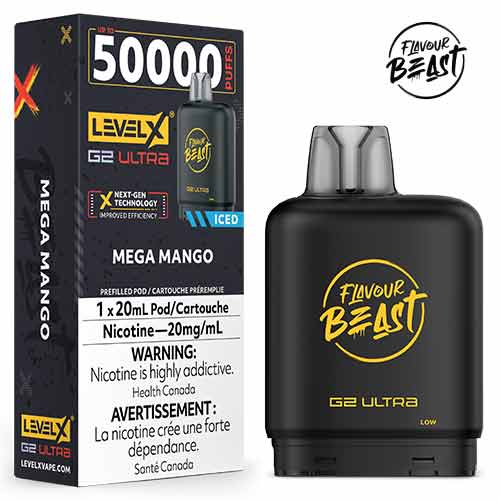 Flavour Beast Level X G2 Ultra Pod 50k - Mega Mango - Pods - Wee Shisha N Vape