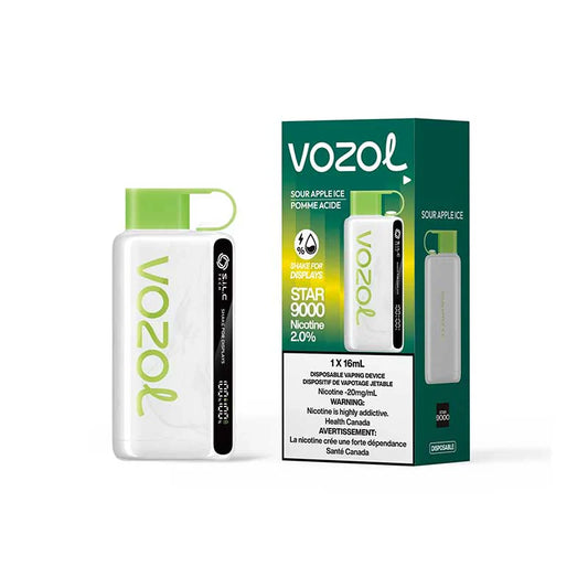 Vozol Star 9000 - Sour Apple Ice - Disposable - Wee Shisha N Vape