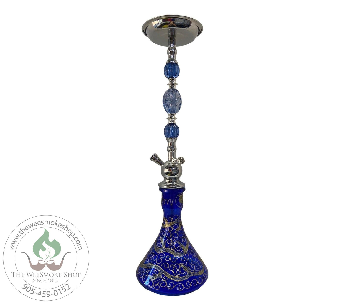 Beaded (23") 1 Hose Hookah Blue - Hookah - wee shisha n vape