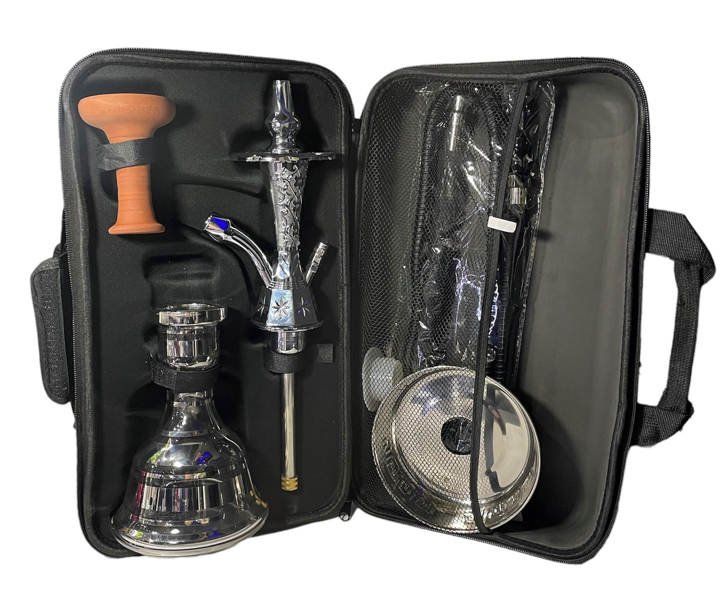 Silver Zanobia (17") Silver 1 Hose Hookah - Hookah - Wee Shisha N Vape
