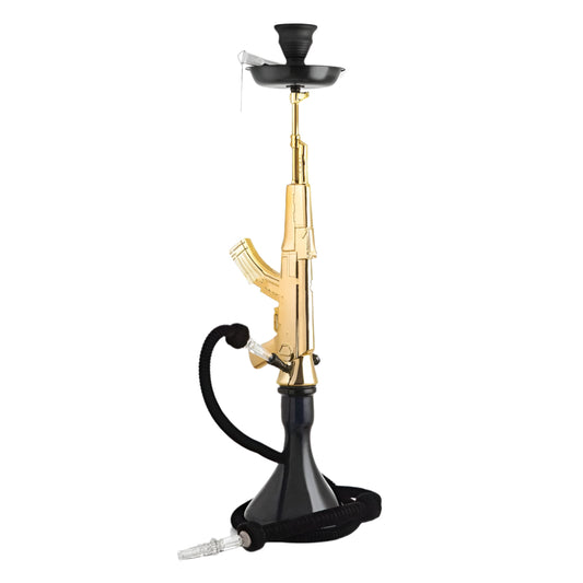 MOB AK-47 (31") -1 Hose Hookah -  Gold - Wee Shisha N Vape