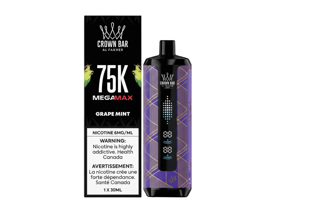 Al Fakher Crown Bar Mega Max 75K - Grape Mint - Wee Shisha N Vape