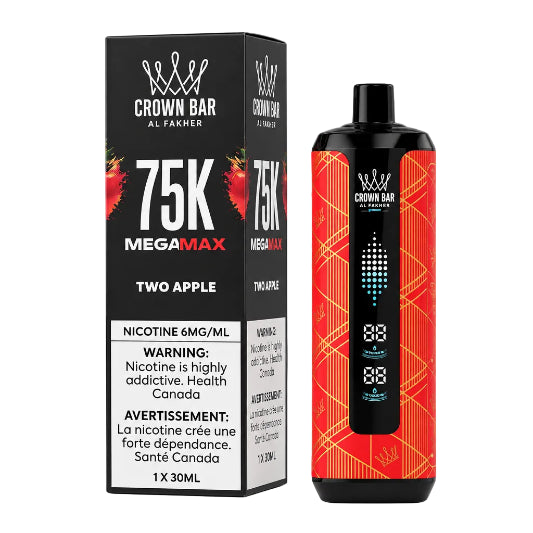 Crown Bar vape device and packaging on a white background
