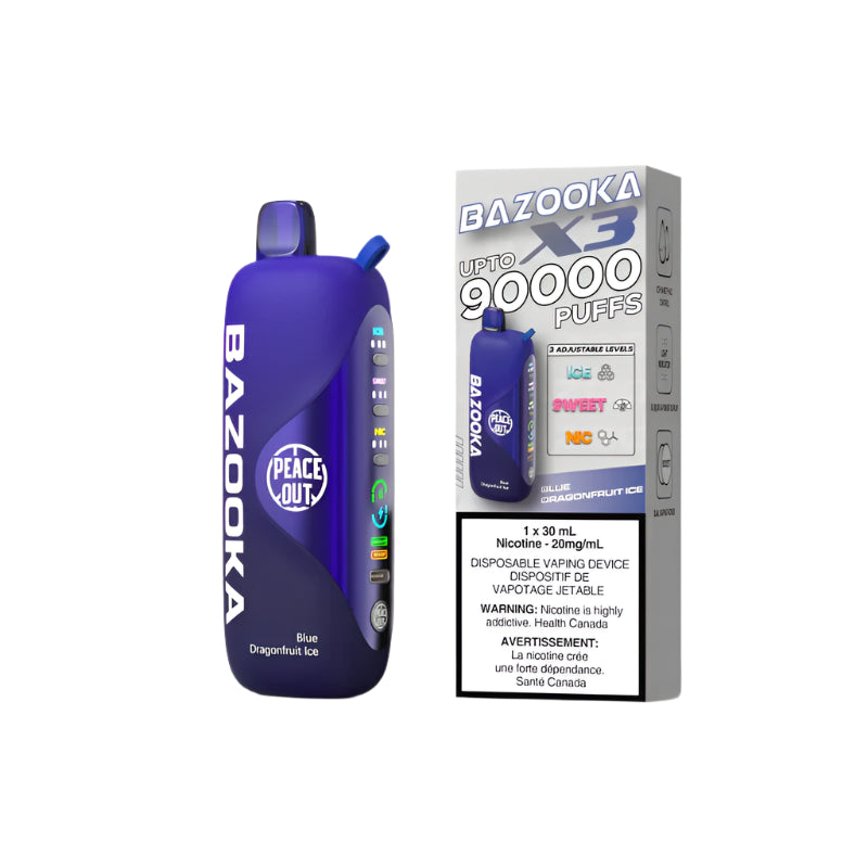 Bazooka Peace Out X3 90K Puffs - Blue Dragon Fruit Ice