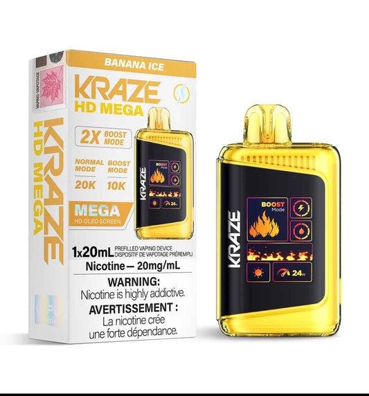 Kraze HD Mega 20K - Banana Ice - Wee Shisha N Vape