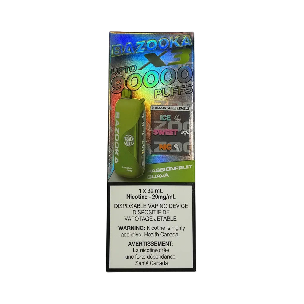 Bazooka Peace Out X3 90K Puffs - Passionfruit Guava - Wee Shisha N Vape