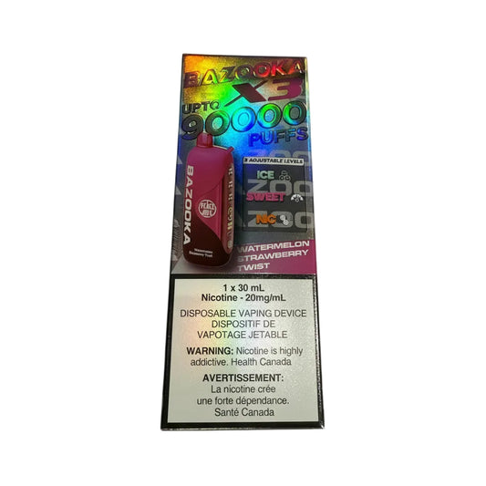 Bazooka Peace Out X3 90K Puffs - Watermelon Strawberry Twist - Wee Shisha N Vape