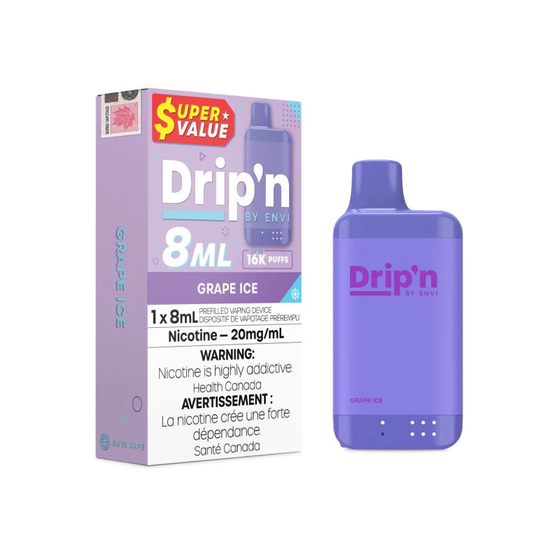 Drip'n 16K - Grape Ice - Disposable - Nicotine - The Wee Smoke Shop
