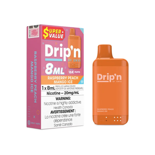 Drip'n 16K - Raspberry Peach Mango Ice -Disposable - Nicotine - Wee Shisha N Vape