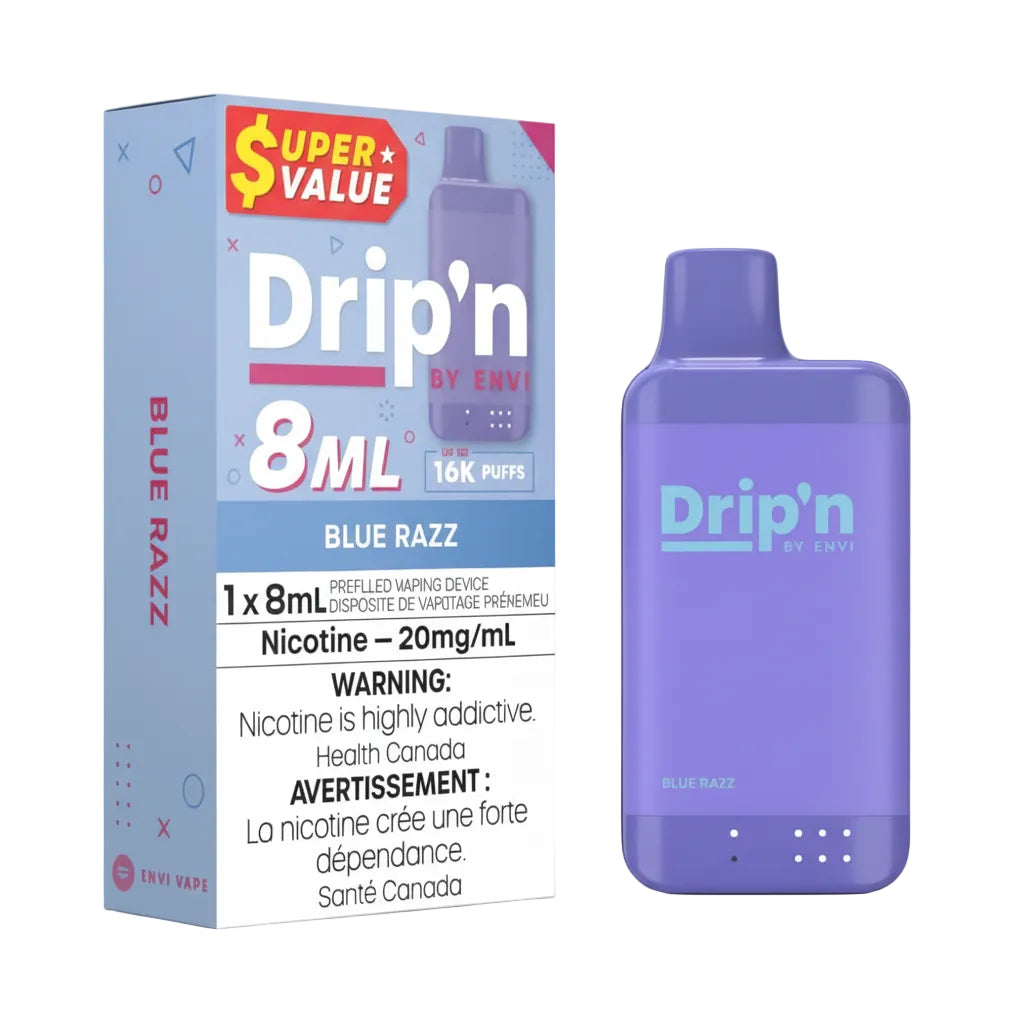 Drip'n 16K Disposable Nicotine Vape - Blue Razz - Wee Shisha N Vape