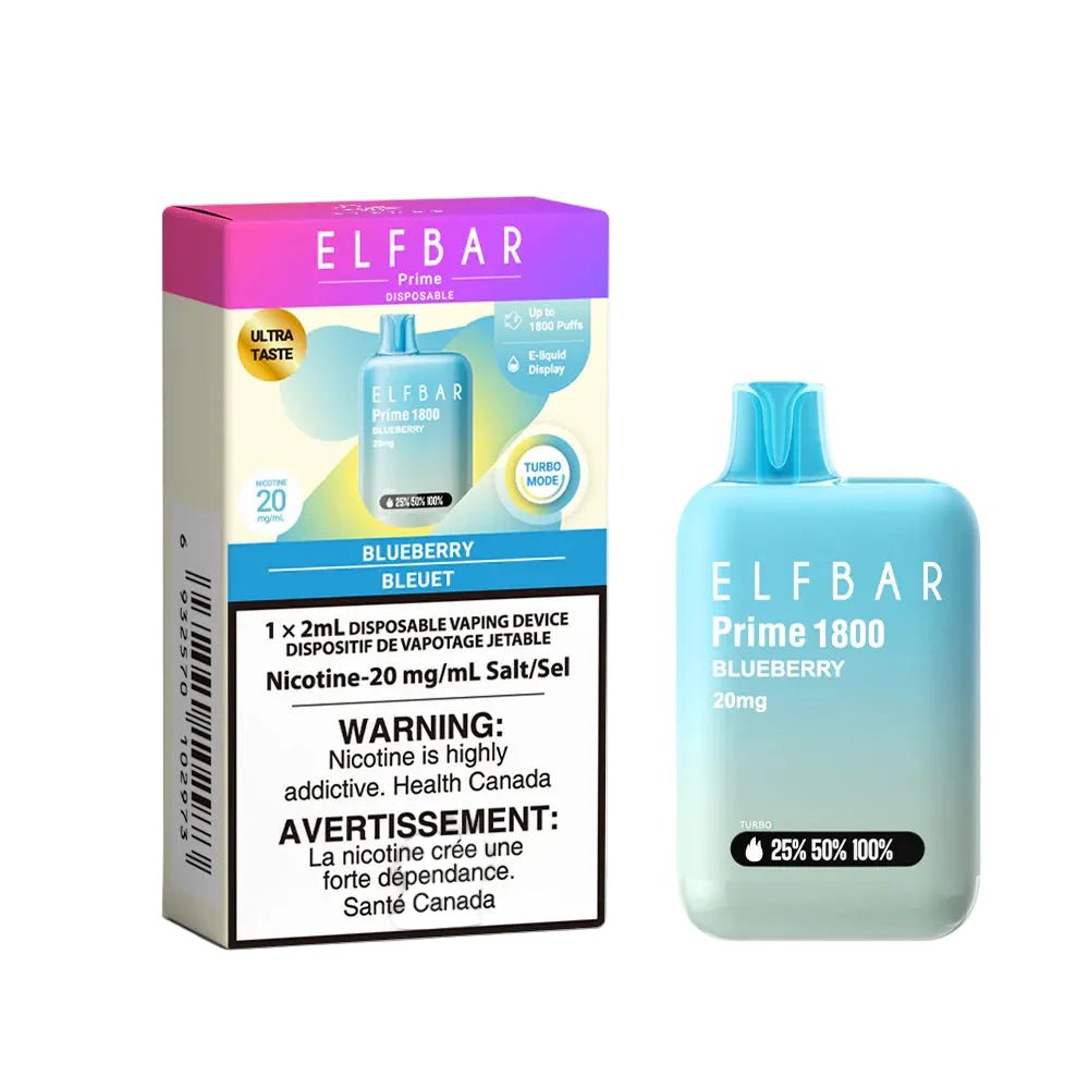 ELFBAR - PRIME - 1800 Puffs -Blueberry - Wee Shisha N Vape