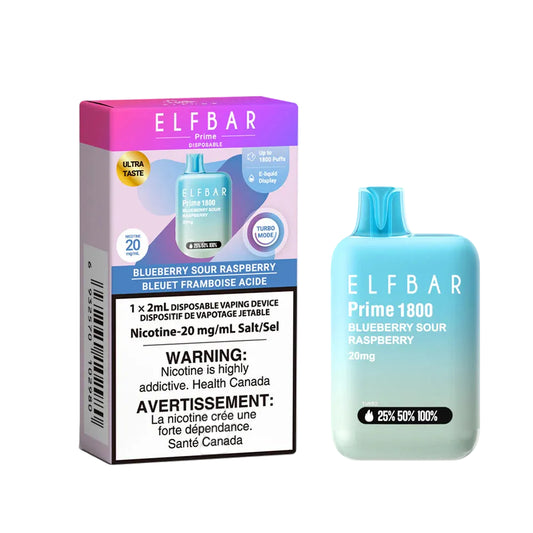 ELFBAR - PRIME - 1800 Puffs -Blueberry Sour Raspberry - Wee Shisha N Vape