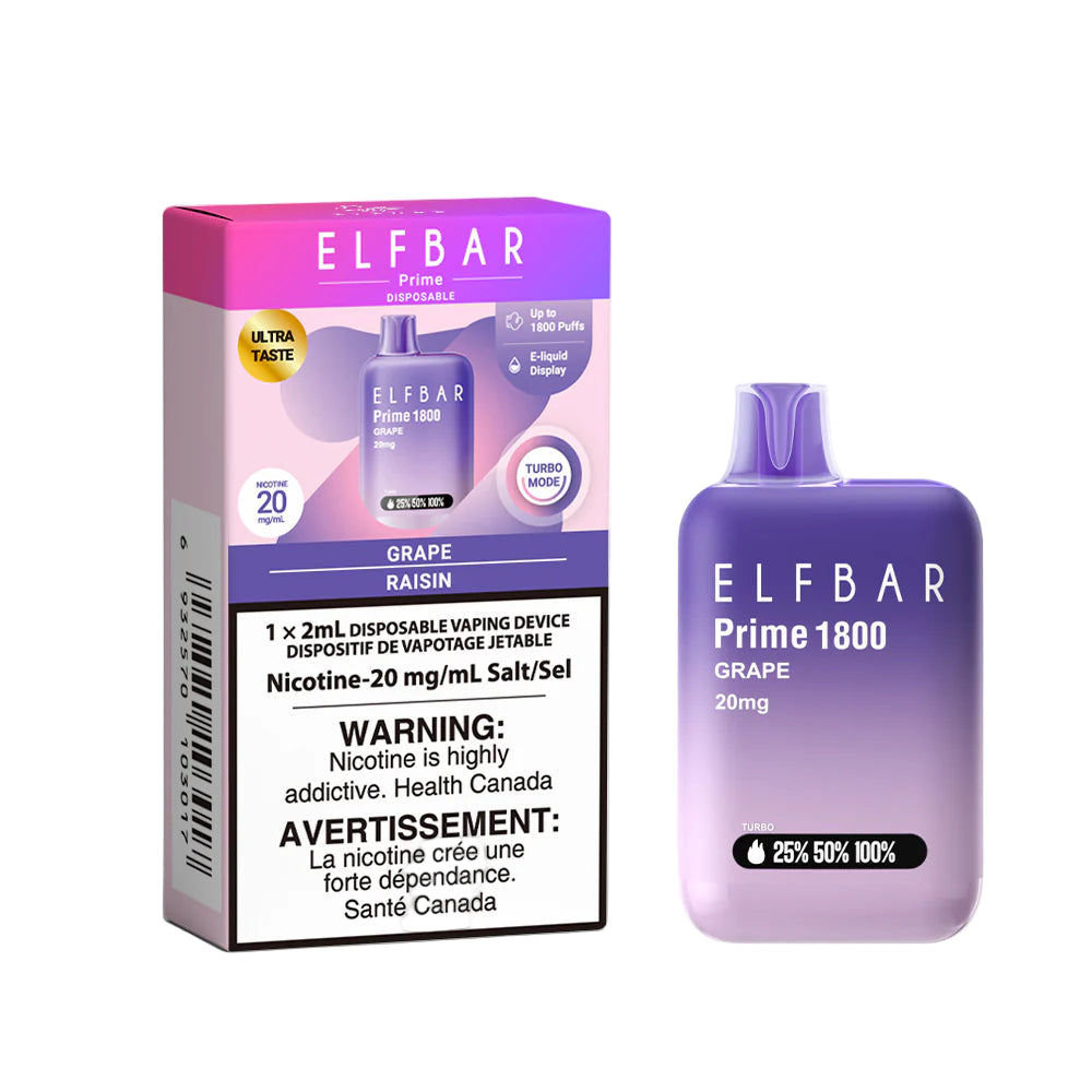 ELFBAR - PRIME - 1800 Puffs - Grape - Wee Shisha N Vape